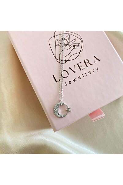 Lovera Jewellery 925 Ayar Gümüş Ay Yıldızlı Kolye | Kadın Zarif Hediyelik Takı Şık Doğum Günü Hediyesi