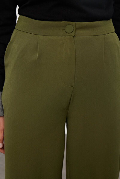 Trendyol Collection Široké khaki plisované kalhoty - TWOSS21PL0189