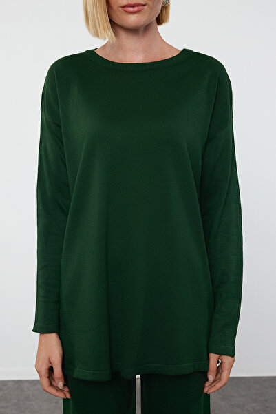 Trendyol Collection Dark Green Knitwear Set - Lower & Upper Set Twoaw23Au00244