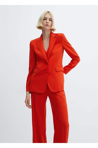 MANGO Woman Stoff-Blazer-Jacke - Gerader Schnitt