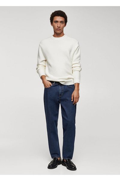 MANGO Man Sam - Pantaloni din jean cu croiala conic