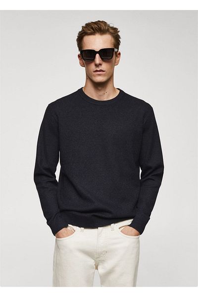 MANGO Man Strukturierter Baumwollpullover