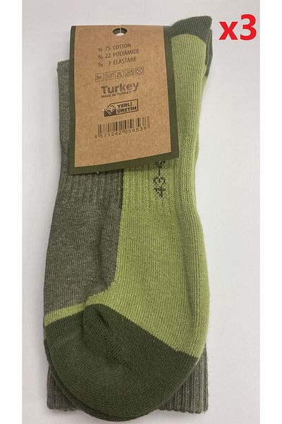 Baff Green Outdoor Socks - Reinforced, 43-46, 3 Pairs.1pk