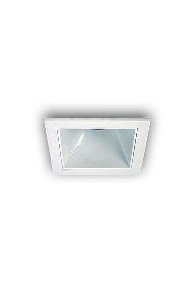 LIGHTMORE Gu10 Lampholder White Frame Platinum Internal Coating - Square Recessed Spot Luminaire