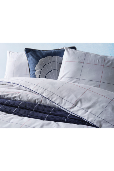 Doqu Home Cruise Double King Size White Marine Duvet Cover Set