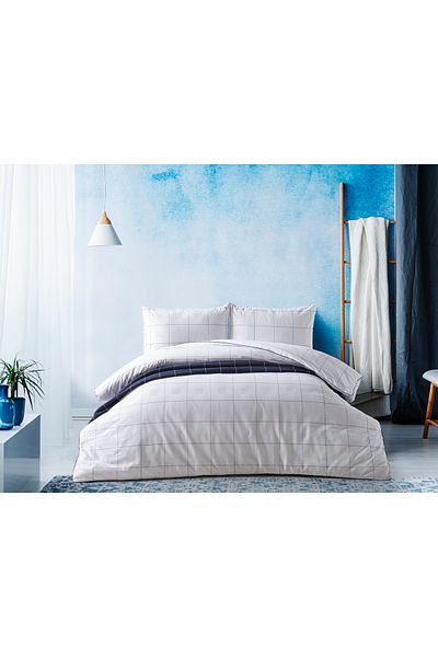 Doqu Home Cruise Double King Size White Marine Duvet Cover Set