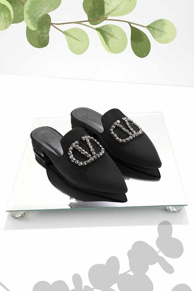 Bambi Black Suede Women's Slippers K04237006002