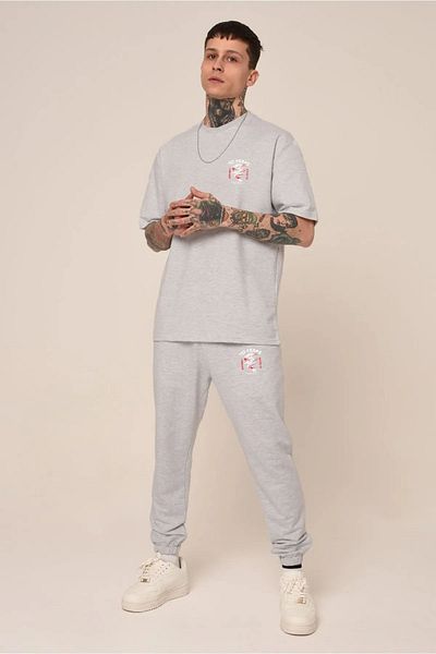 LAND MODA Σετ μπλουζάκι και παντελόνι Dragon Printed