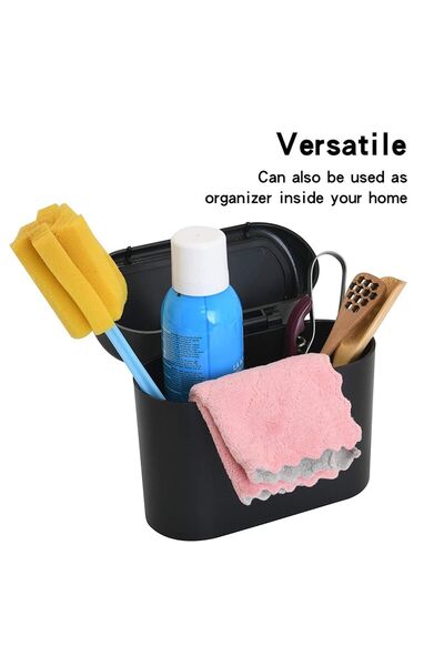 Luti Concept Auto Accessory Car Trash Can Portable In-Car Portable Lid Organizer Dustbin Black