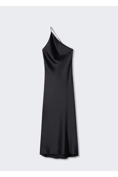 MANGO Woman Rochie din satin cu spatele deschis