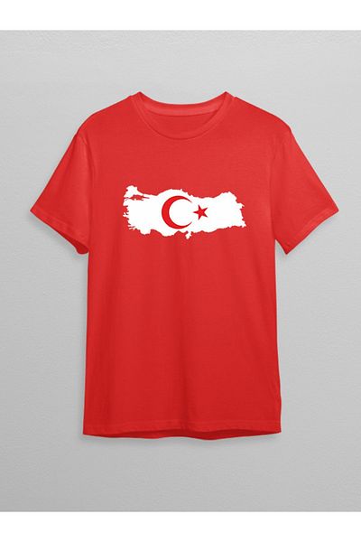 Kurumsal Promosyon T-SHIRT WITH Türkiye MAP AND TURKISH FLAG PRINTED