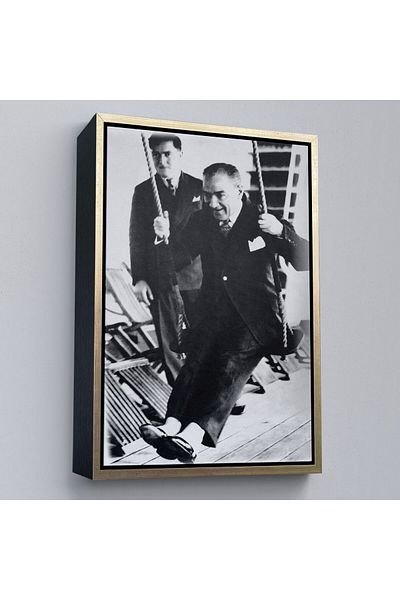 Harita Sepeti Pictură portret Ataturk înrămată Mustafa Kemal Atatürk Pictură decorativă pe pânză dreptunghiulară-146