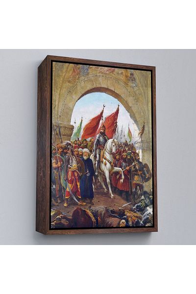Harita Sepeti Καμβάς με κορνίζα Fausto Zonaro Sultan Mehmet the Conqueror είναι στην Καμβά την είσοδο στην Κωνσταντινούπολη-5298