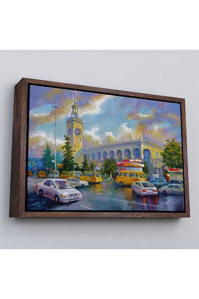 Harita Sepeti În cadru Sochi Gara Vei de Pictură în ulei Vedere Decorativă Pictură murală pe pânză-3610
