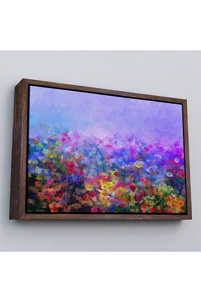 Harita Sepeti Pictură în ulei de flori sălbatice înrămate Aspect pictură decorativă pe pânză-3505