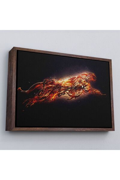 Harita Sepeti Uramljena slika na platnu sa gepardom u zlatnoj boji, zidna ume...