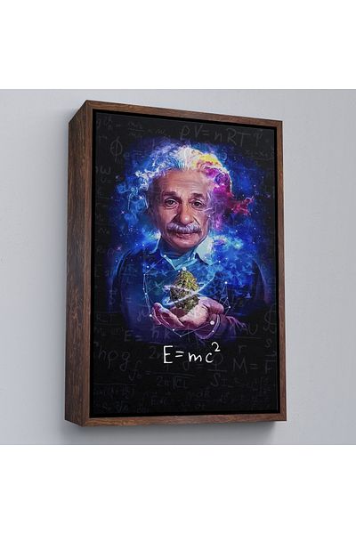Harita Sepeti Pictură pe pânză Albert Einstein E=Mc2 cu cadru, cadou pentru profesorul de matematică-5244