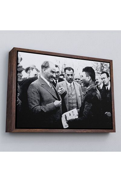 Harita Sepeti Pictură portret Ataturk înrămată Mustafa Kemal Atatürk Pictură decorativă pe pânză dreptunghiulară-145