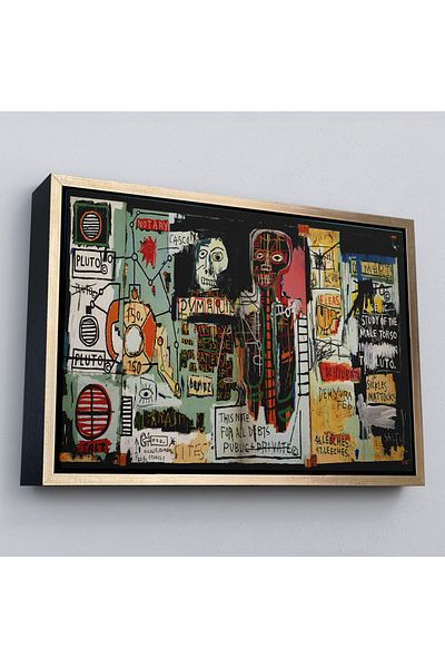 Harita Sepeti Επιτραπέζιο καμβά Νομισματοποιού Jean Michel Basquiat με κορνίζα-5002