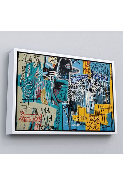 Harita Sepeti Pictură pe pânză Jean Michel Basquiat Blue Bird cu cadru-5060