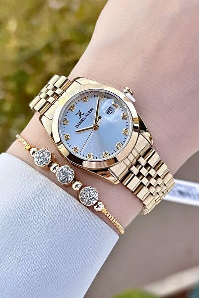 Daniel Klein Sarı Renk Ayarlanabilir Kordonlu Kadın Kol Saati Ve Bileklik Dkg...