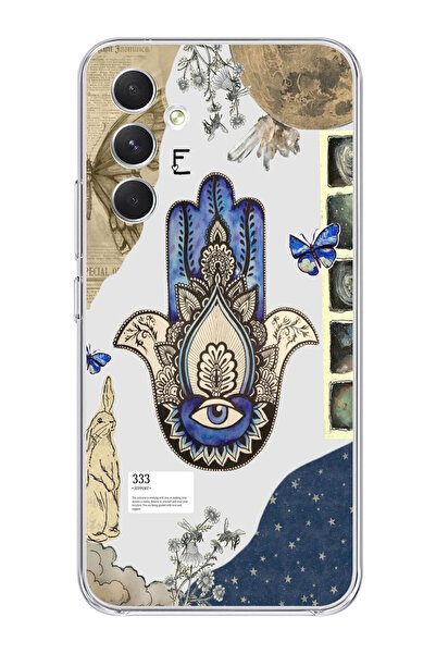 moonset Samsung Galaxy A55 Uyumlu Nazar Göz Tasarımlı Baskılı Şeffaf Telefon ...