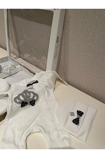 Petite Ponpon Baby Erkek Bebek Lacivert Hastane Çıkışı Lohusa Seti Terliği Ta...