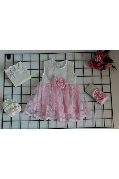 Petite Ponpon Baby Pompon Baby 0-6 Months Baby Girl Mevlüt Suit 4 Piece Laced...