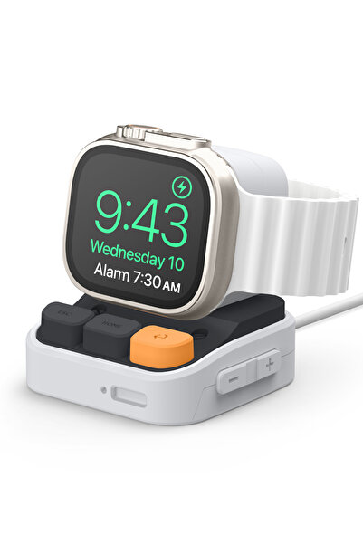 Elago Watch Ultra SE 40 42 44 45 49 mm  Galaxy 5 ve Pro Uyumlu Şarj Standı Siyah Beyaz