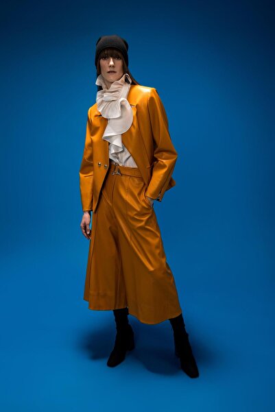 KAMEYA YAKA AKSESUARLI DERİ CEKET 24W50301