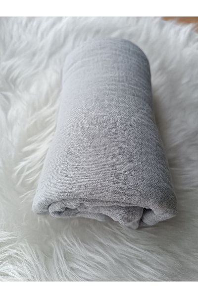 Blotch Ultra Comfort 100% Cotton Wrinkled Model Practical Plain Single Color Hijab Shawl