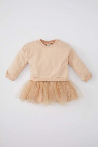 DeFacto Long Sleeve Baby Girl Tutu Sweat Dress - B2292a523wn