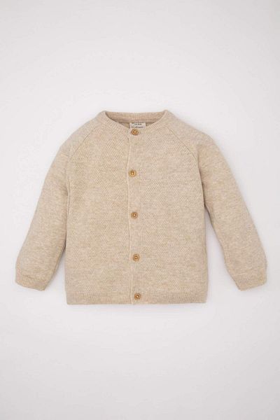 DeFacto Baby Boy Crew Neck Buttoned Knitted Cardigan