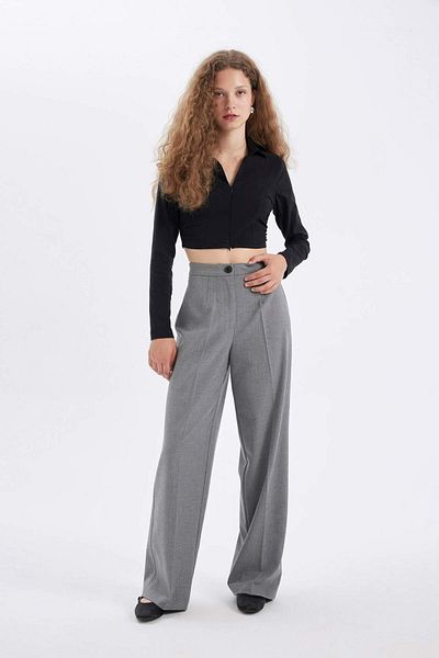 DeFacto High Waist Wide Leg Straight Pants - C6402Ax24Sp