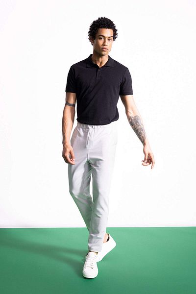 DeFacto Βαμβακερό μπλουζάκι Fit Slim Fit Polo με κοντό μανίκι