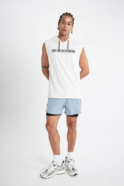 DeFacto Defactofit Slim Fit Printed Hooded Athlete A1819ax23sm