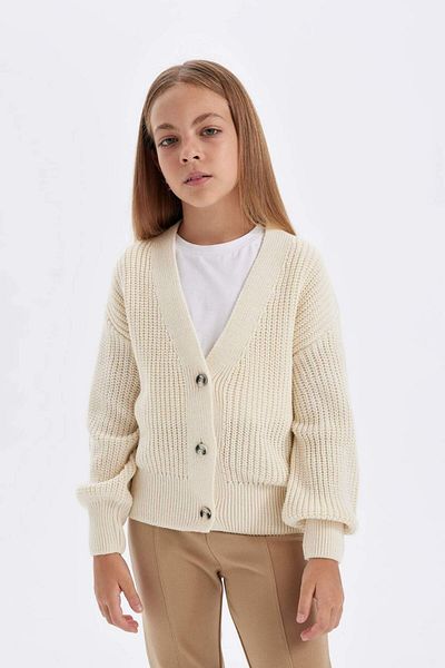 DeFacto Girl's V-Neck Cardigan A2298A823Wn