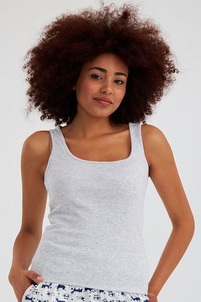 LILIAN Linde glass gray melange camisole athlete