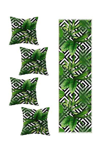 Pelangi Yeşil Yaprak Salon Mutfak Masa Değişik Ranır Modelleri Dekoratif 4'lü...