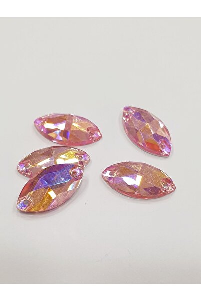 CRYSTALSHOP حجر الخياطة الكريستالي - 9*18 ملم مكوك جينجان وردي (50 قطعة)