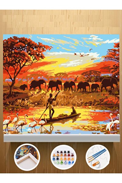 CNS HOBBY TUVAL Sayılarla Boyama Ve Hobi Seti Tuvale Gerilmiş Tablo Seti Kasn...