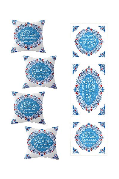 on the clouds Ramadan etnic - Set de 4 perne decorative și alergători pentru masa de bucătărie din sufragerie