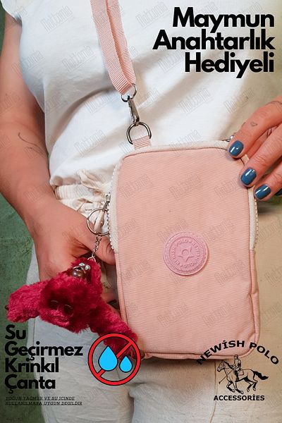 Newish Polo Pink Colored Waterproof Women's Shoulder Strap Phone Carrying Bag