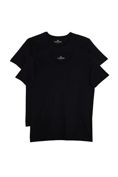 Tudors Unisex 2-pack Black Slim Fit Slim Fit 100% Cotton Crew Neck T-shirt