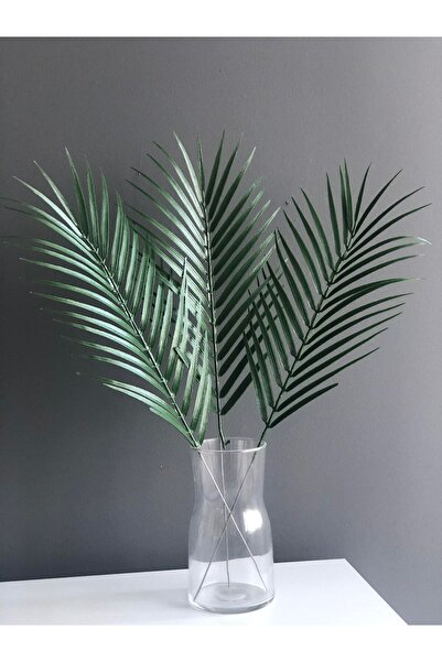 Luvienn Yapay Yeşil Palmiye Yaprakları-3 Adet -vazo Çiçeği-vazo Aranjmanı