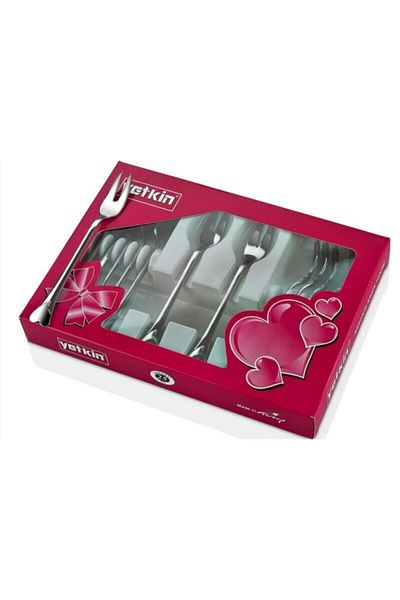 Yetkin Stainless Steel Heart Fondue Fork Set of 12