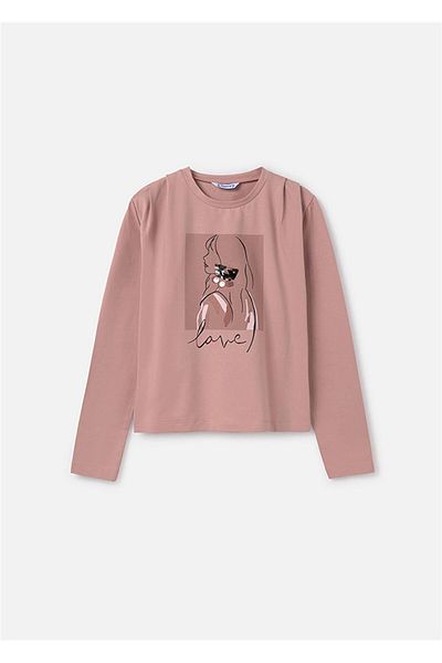 MAYORAL Tricou roz pentru fete cu mânecă lungă - 7005