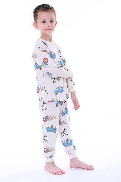 ZUZUNGA Σετ ανδρικές πιτζάμες - χαριτωμένο και μοτίβο (λιοντάρι-ζέβρα-ελέφαντας)