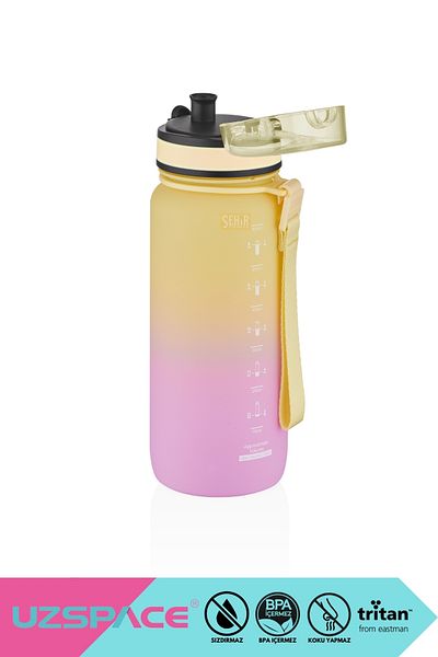 Uzspace New 650ml Tritan Water Flask - Double Color, Leak-Proof, BPA Free and Lockable Lid