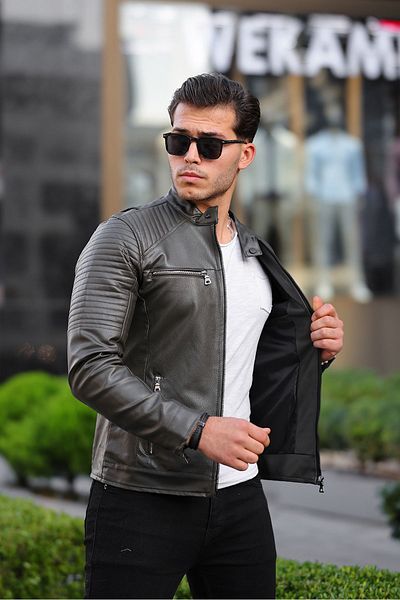 Boymen Ανδρικό δερμάτινο παλτό δερμάτινο